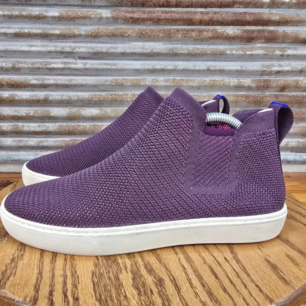Rothy's Shoes Womens 9.5 The Chelsea Boot Bootie Ankle Knit Pull on Purple
